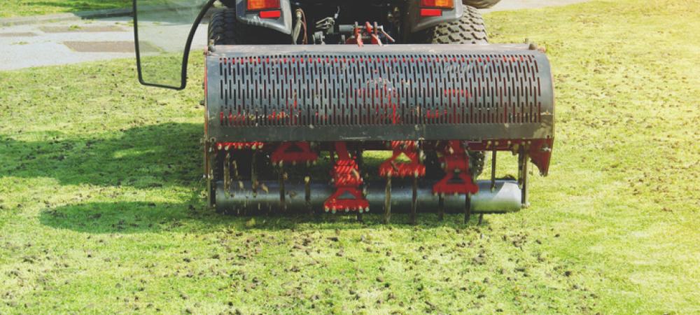 Mechanical aerator used to reduce soil compaction