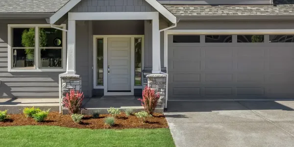 front lawn of two story house