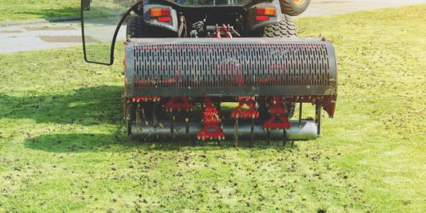 Mechanical aerator used to reduce soil compaction